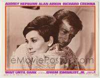 8z948 WAIT UNTIL DARK LC #4 1967 best close up of Audrey Hepburn embracing Efrem Zimbalist Jr.