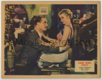 8z954 WEEK ENDS ONLY LC 1932 sexy Joan Bennett sits on Walter Byron's backgammon game!