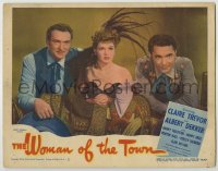 8z983 WOMAN OF THE TOWN LC #8 1943 sexy Claire Trevor between Albert Dekker & Barry Sullivan!