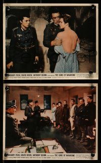 9a134 GUNS OF NAVARONE 3 color 8x10 stills 1961 Gregory Peck, David Niven, Quinn, WWII classic!