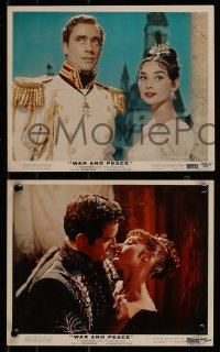 9a142 WAR & PEACE 3 color 8x10 stills 1956 Audrey Hepburn & Vittorio Gassman!