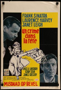 9b048 MANCHURIAN CANDIDATE Belgian 1962 different art of Frank Sinatra, Laurence Harvey!