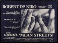 9b085 MEAN STREETS British quad R1970s cool different close up of Robert De Niro, Martin Scorsese!