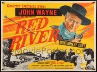 9b089 RED RIVER British quad R1950s great artwork of John Wayne, Montgomery Clift, Howard Hawks