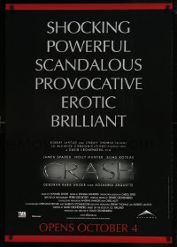 9b148 CRASH advance DS Canadian 1sh 1996 David Cronenberg, James Spader & sexy Deborah Kara Unger!