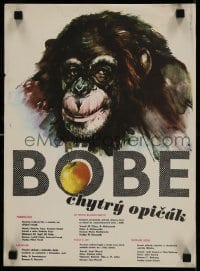 9b103 BOBE CHYTRY OPICAK Czech 12x16 1968 wonderful Vladimir Bidlo art of chimpanzee monkey!