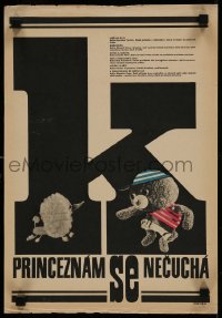 9b124 PRINCESSES ARE NOT TO BE SNIFFED AT Czech 12x17 1966 Bretislav Pojar, art by Leopold Dvorak!
