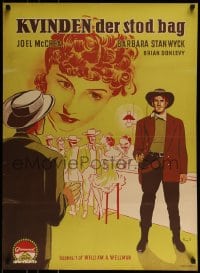 9b349 GREAT MAN'S LADY Danish 1946 Barbara Stanwyck & Joel McCrea by Benny Stilling, gambling!