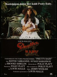 9b375 PRETTY BABY Danish 1978 directed by Louis Malle, young Brooke Shields sitting with doll!