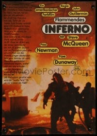 9b223 TOWERING INFERNO East German 11x16 1981 McQueen, Newman, different image of burning building!