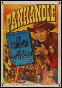 9b256 PANHANDLE Egyptian poster R1960s Texas cowboy Rod Cameron & pretty Cathy Downs!