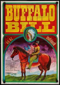 9b511 BUFFALO BILL & THE INDIANS Hungarian 16x22 1977 art of Paul Newman as William F. Cody by Mate!