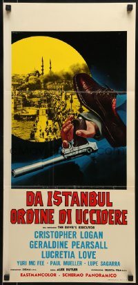 9b457 ORDERS TO KILL- FROM ISTANBUL Italian locandina 1965 Serafini art of hand with gun kicked!