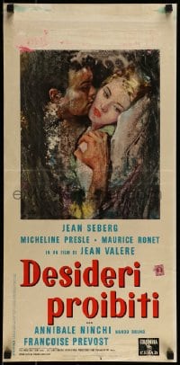 9b474 TIME OUT FOR LOVE Italian locandina 1962 Jean Seberg, Micheline Presle, romantic Donelli art!