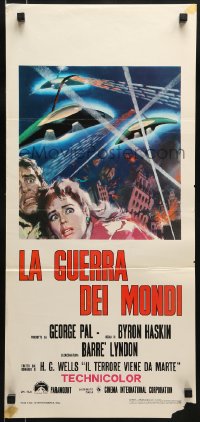9b479 WAR OF THE WORLDS Italian locandina R1970s H.G. Wells classic produced by George Pal!