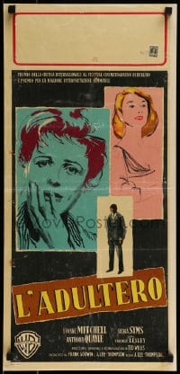 9b483 WOMAN IN A DRESSING GOWN Italian locandina 1958 different art of Yvonne Mitchell & Syms!