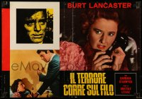 9b488 SORRY WRONG NUMBER Italian 18x26 pbusta R1950s Burt Lancaster smacks the phone from Stanwyck