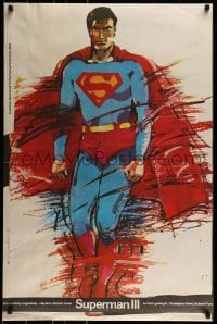 9b983 SUPERMAN III Polish 24x37 1985 best different art of Christopher Reeve by Grzegorz Marszalek