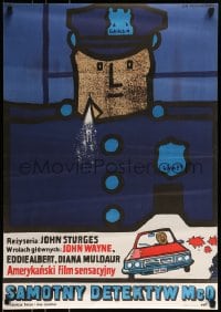 9b885 McQ Polish 23x32 1975 John Sturges, John Wayne, Jan Mlodozeniec artwork of cop!