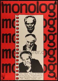9b888 MONOLOGUE Polish 23x32 1974 Ilya Averbakh's Monolog, artwork of sad man by Jerzy Flisak!