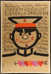 9b908 SEM NEVEST EFREYTORA ZBRUEVA Polish 23x33 1974 cool Flisak art of Russian soldier in love!
