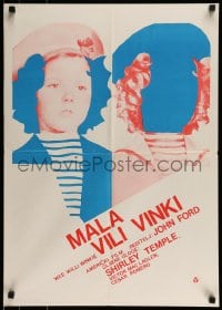 9b330 WEE WILLIE WINKIE Yugoslavian 20x28 1960s cool different art image of cute Shirley Temple!