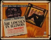 9c014 ABE LINCOLN IN ILLINOIS style A 1/2sh 1940 two images of Raymond Massey as Abraham, ultra rare!