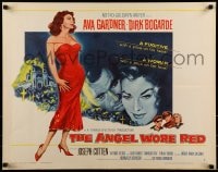 9c026 ANGEL WORE RED style A 1/2sh 1960 Dirk Bogarde, great art of sexy full-length Ava Gardner!