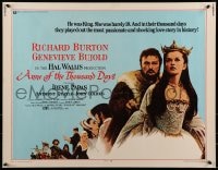 9c028 ANNE OF THE THOUSAND DAYS 1/2sh 1970 c/u of King Richard Burton & Genevieve Bujold!