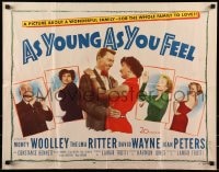 9c035 AS YOUNG AS YOU FEEL 1/2sh 1951 young sexy Marilyn Monroe shown, Woolley, Thelma Ritter!