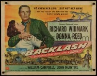 9c037 BACKLASH style A 1/2sh 1956 Richard Widmark knew Donna Reed's lips but not her name!