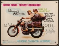 9c074 BUNNY O'HARE 1/2sh 1971 Bette Davis & Ernest Borgnine on Triumph motorcycle!