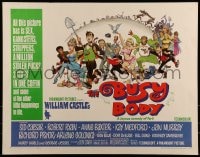9c076 BUSY BODY 1/2sh 1967 William Castle, great wacky art of entire cast by Frank Frazetta!