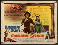 9c100 COMANCHE STATION 1/2sh 1960 Randolph Scott, Nancy Gates, Boetticher, wanted poster design!