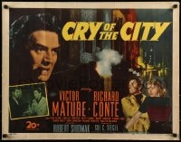 9c111 CRY OF THE CITY 1/2sh 1948 film noir, Victor Mature, Richard Conte, Shelley Winters