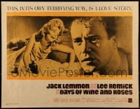 9c119 DAYS OF WINE & ROSES 1/2sh 1963 Blake Edwards, alcoholics Jack Lemmon & Lee Remick!