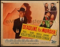 9c123 DEADLINE FOR MURDER 1/2sh 1946 cool film noir image of Paul Kelly over female silhouette!