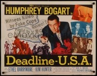9c124 DEADLINE-U.S.A. 1/2sh 1952 newspaper editor Humphrey Bogart, best journalism movie ever!