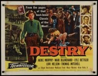 9c129 DESTRY style A 1/2sh 1954 Audie Murphy & Mari Blanchard in the west's best loved story!