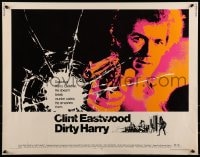 9c134 DIRTY HARRY 1/2sh 1971 art of Clint Eastwood pointing his .44 magnum, Don Siegel classic!