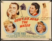 9c141 DON'T GO NEAR THE WATER style A 1/2sh 1957 Glenn Ford, art of 3 sexy girls, two in uniform!