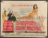 9c143 DR. GOLDFOOT & THE BIKINI MACHINE 1/2sh 1965 Vincent Price, babes with kiss & kill buttons!
