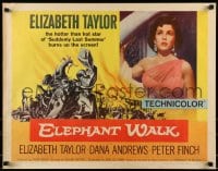 9c151 ELEPHANT WALK 1/2sh R1960 Elizabeth Taylor, Dana Andrews & Peter Finch in India!