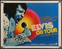 9c152 ELVIS ON TOUR 1/2sh 1972 classic artwork of Elvis Presley singing into microphone!