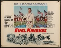 9c157 EVEL KNIEVEL 1/2sh 1971 George Hamilton is THE daredevil, great art and image!