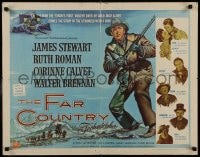 9c160 FAR COUNTRY style A 1/2sh 1955 cool art of James Stewart with rifle, directed by Anthony Mann!
