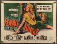 9c162 FEMALE JUNGLE 1/2sh 1956 there's nothing more dangerous than a sexy love starved animal!