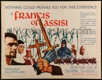 9c169 FRANCIS OF ASSISI 1/2sh 1961 Michael Curtiz's story of a young adventurer in the Crusades!