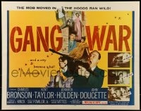 9c177 GANG WAR 1/2sh 1958 young mobster Charles Bronson in a city that is Hell in concrete!