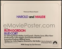 9c200 HAROLD & MAUDE 1/2sh 1971 Ruth Gordon, Bud Cort is equipped to deal w/life!